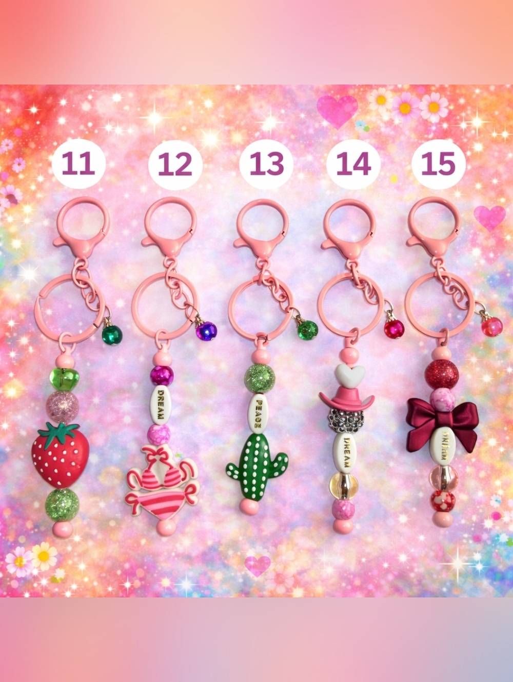 Handcrafted Bag Charm Keychains ✨ Colorful Beaded Charms | Choose Your Style - Picture 5 of 5